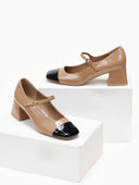 Γόβες Mary Janes λουστρίνι με τακούνι