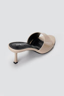Stephan - Heel Mules Wide Strap - Beige Patent