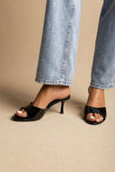 Stephan - Heel Mules Wide Strap - Black Patent