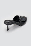 Stephan - Heel Mules Wide Strap - Black Patent