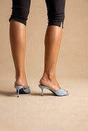 Stephan - Heel Mules Wide Strap - Light Blue Patent
