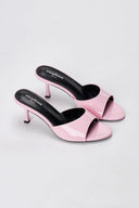 Stephan - Heel Mules Wide Strap - Light Pink Patent