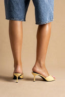 Stephan - Heel Mules Wide Strap - Yellow Patent