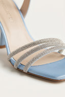 TFP - Heeled Sandals Rhinestone Straps - Light Blue Satin