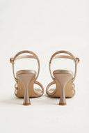 TFP - Heeled Sandals Rhinestone Straps - Sand Satin