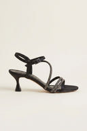 TFP - Heeled Sandals Satin Strass - Black Satin