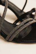 TFP - Heeled Sandals Satin Strass - Black Satin