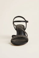 TFP - Heeled Sandals Satin Strass - Black Satin