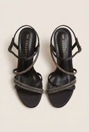 TFP - Heeled Sandals Satin Strass - Black Satin