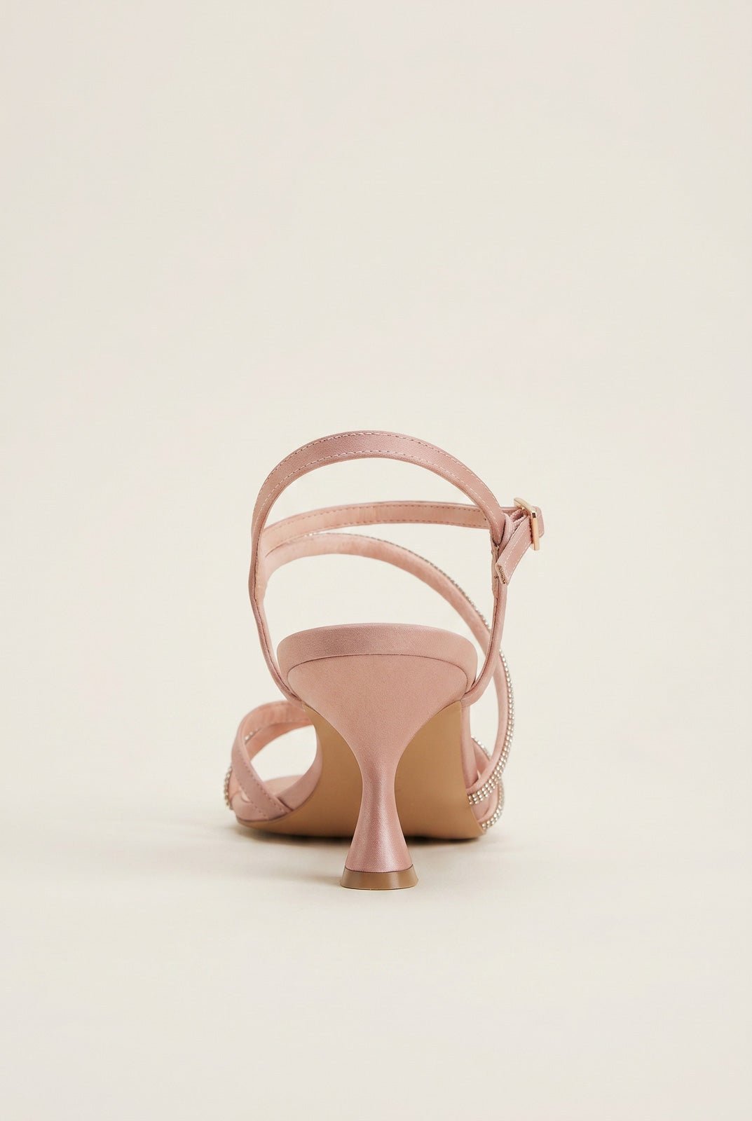 TFP - Heeled Sandals Satin Strass - Nude Satin