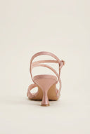 TFP - Heeled Sandals Satin Strass - Nude Satin