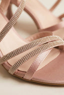 TFP - Heeled Sandals Satin Strass - Nude Satin