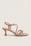 TFP - Heeled Sandals Satin Strass - Nude Satin