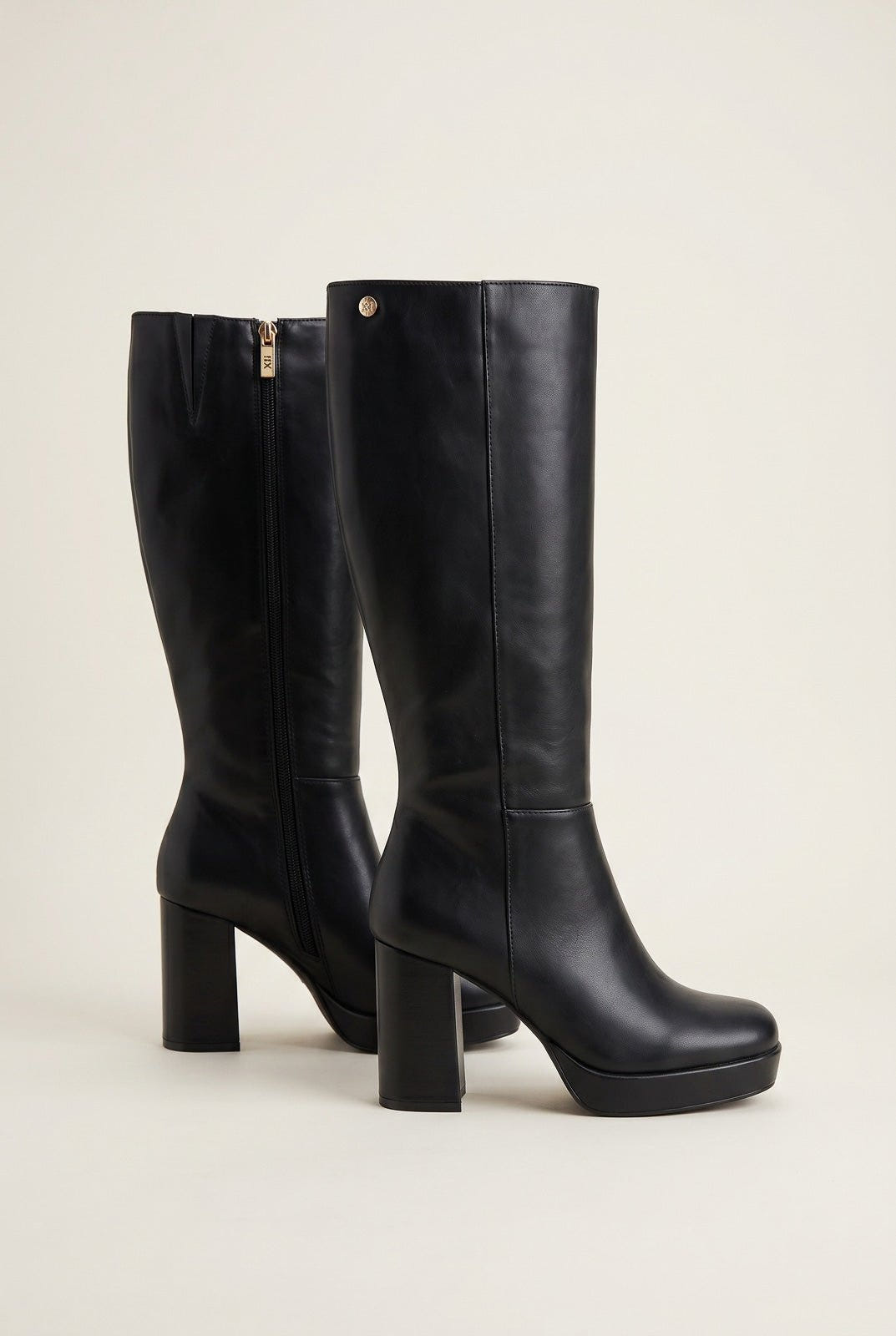 Xti Footwear - High Heel Boots Vamp Detail - Black Matte