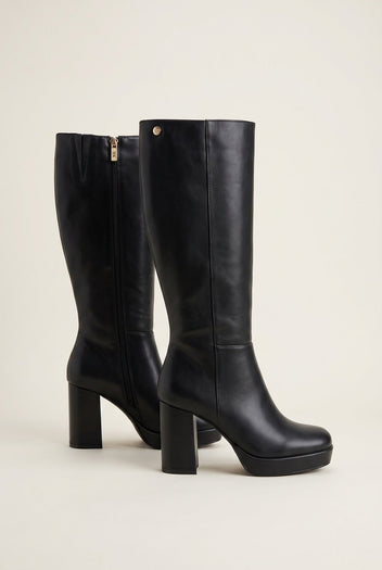 Xti Footwear - High Heel Boots Vamp Detail - Black Matte