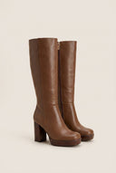 Xti Footwear - High Heel Boots Vamp Detail - Camel matte