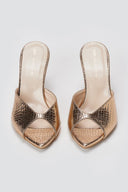 TFP - High Heel Mules - Mirror Copper Lizard