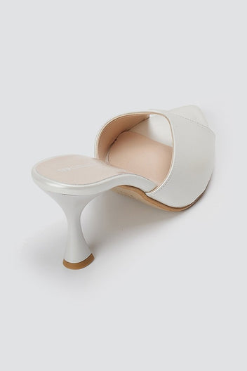 TFP - High Heel Mules - White Pearl