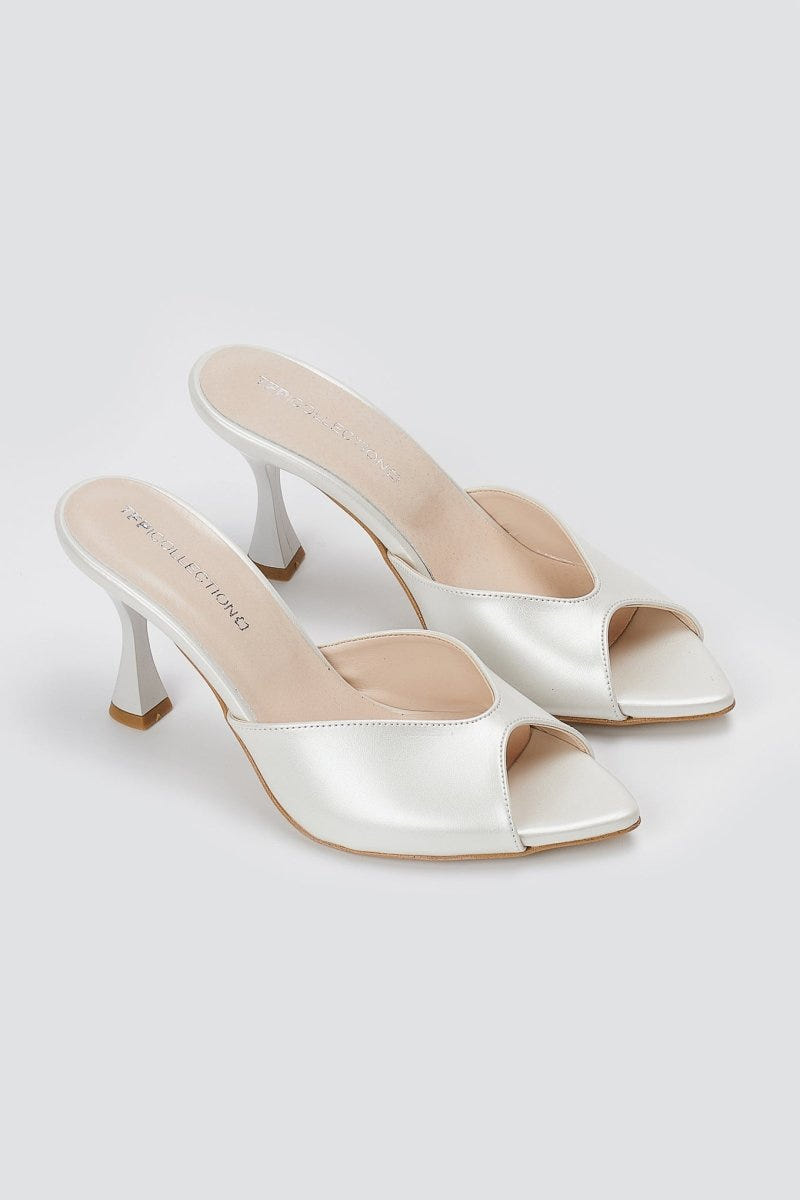 TFP - High Heel Mules - White Pearl