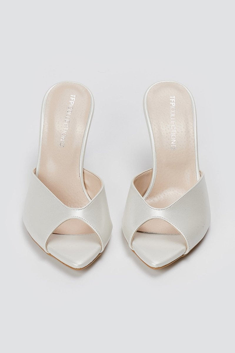 TFP - High Heel Mules - White Pearl