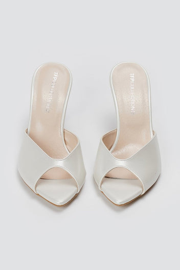 TFP - High Heel Mules - White Pearl