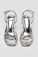 ONLY - High Heel Sandals Knot Detail - Gold Metallic