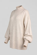 The Fashion Project - High Neck Sweater Balloon Sleeves - Beige