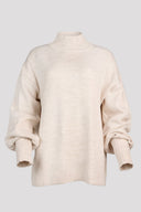 The Fashion Project - High Neck Sweater Balloon Sleeves - Beige