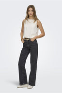 ONLY - High Waist Wide Leg Jeans - Black