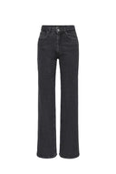 ONLY - High Waist Wide Leg Jeans - Black