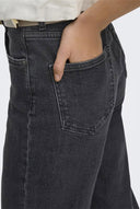 ONLY - High Waist Wide Leg Jeans - Black