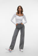VERO MODA - High Waist Wide Leg Jeans - Charcoal