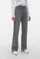 VERO MODA - High Waist Wide Leg Jeans - Charcoal