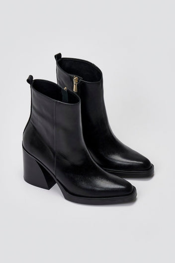Iris Block Heel Ankle Boots - Black Matte - thefashionproject.gr - IRIS