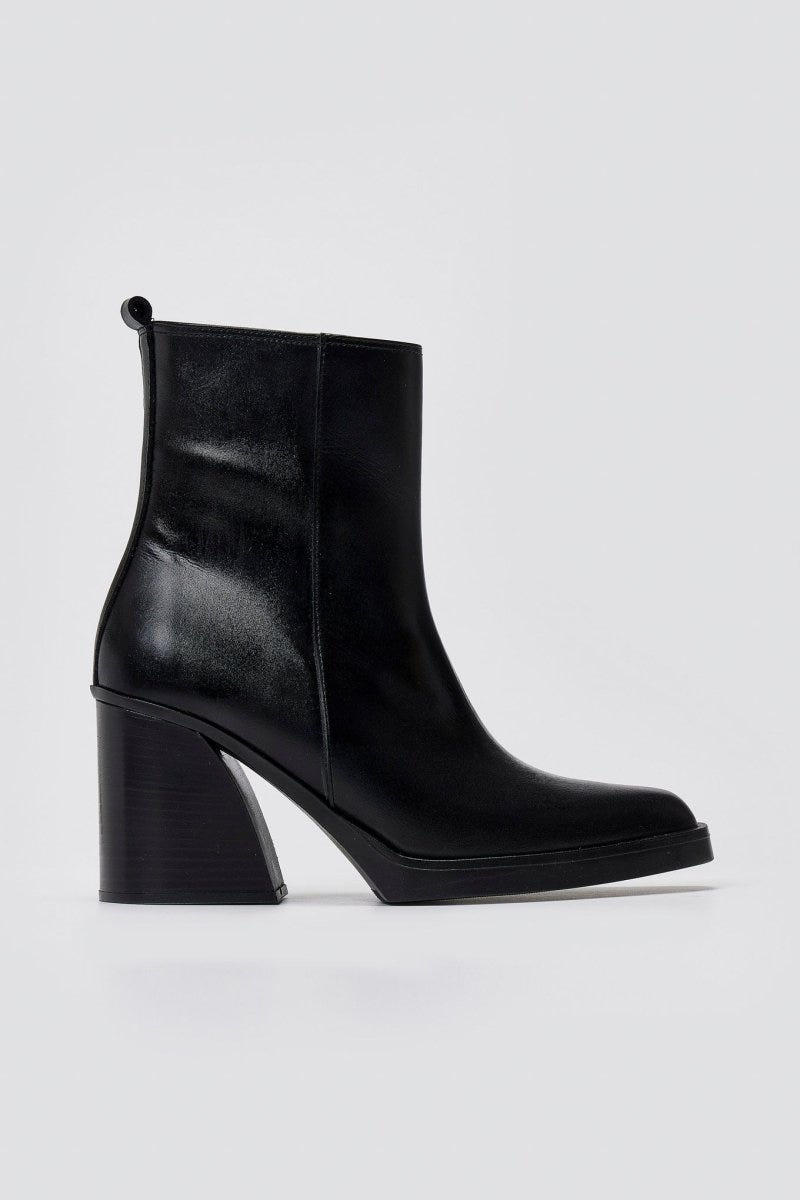 Iris Block Heel Ankle Boots - Black Matte - thefashionproject.gr - IRIS