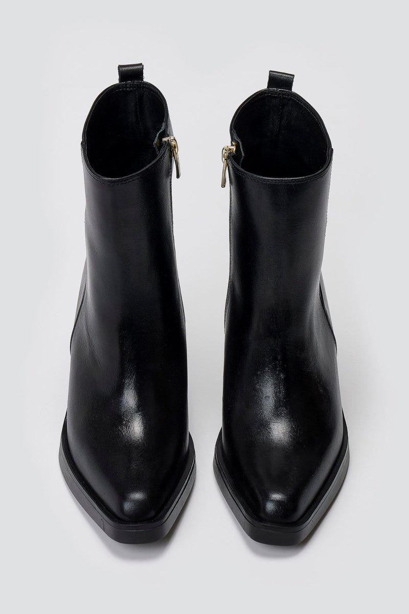 Iris Block Heel Ankle Boots - Black Matte - thefashionproject.gr - IRIS