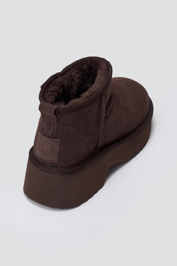 KELARA Fur Lined Ankle Boots - Brown Suede - thefashionproject.gr - KELARA