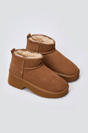 KELARA Fur Lined Ankle Boots - Camel Suede - thefashionproject.gr - KELARA