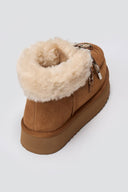 KELARA Fur Lined Ankle Boots - Camel Suede - thefashionproject.gr - KELARA