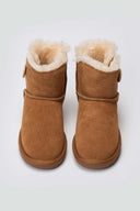 KELARA Fur Lined Ankle Boots - Camel Suede - thefashionproject.gr - KELARA