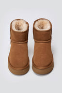 KELARA Fur Lined Ankle Boots - Camel Suede - thefashionproject.gr - KELARA