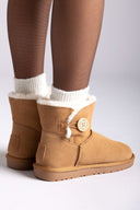 KELARA Fur Lined Ankle Boots - Camel Suede - thefashionproject.gr - KELARA