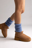 KELARA Fur Lined Ankle Boots - Camel Suede - thefashionproject.gr - KELARA