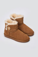 KELARA Fur Lined Ankle Boots - Camel Suede - thefashionproject.gr - KELARA