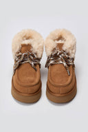 KELARA Fur Lined Ankle Boots - Camel Suede - thefashionproject.gr - KELARA