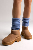 KELARA Fur Lined Ankle Boots - Camel Suede - thefashionproject.gr - KELARA