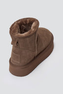 KELARA Fur Lined Ankle Boots - Taupe Suede - thefashionproject.gr - KELARA