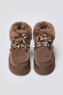 KELARA Fur Lined Ankle Boots - Taupe Suede - thefashionproject.gr - KELARA