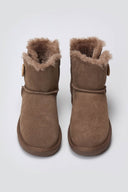 KELARA Fur Lined Ankle Boots - Taupe Suede - thefashionproject.gr - KELARA