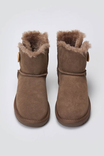 KELARA - Fur Lined Ankle Boots - Taupe Suede